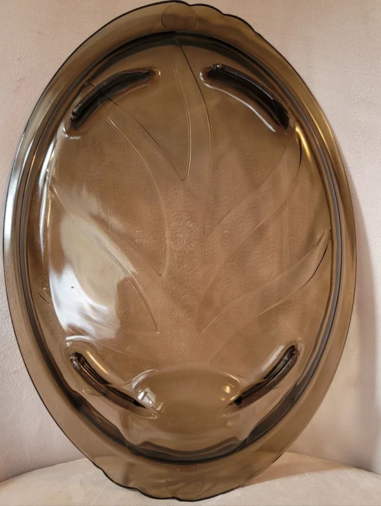 PYREX "Tree Of Life" Fireside Brown Oval Serving Platter. - Picture 2 of 11
